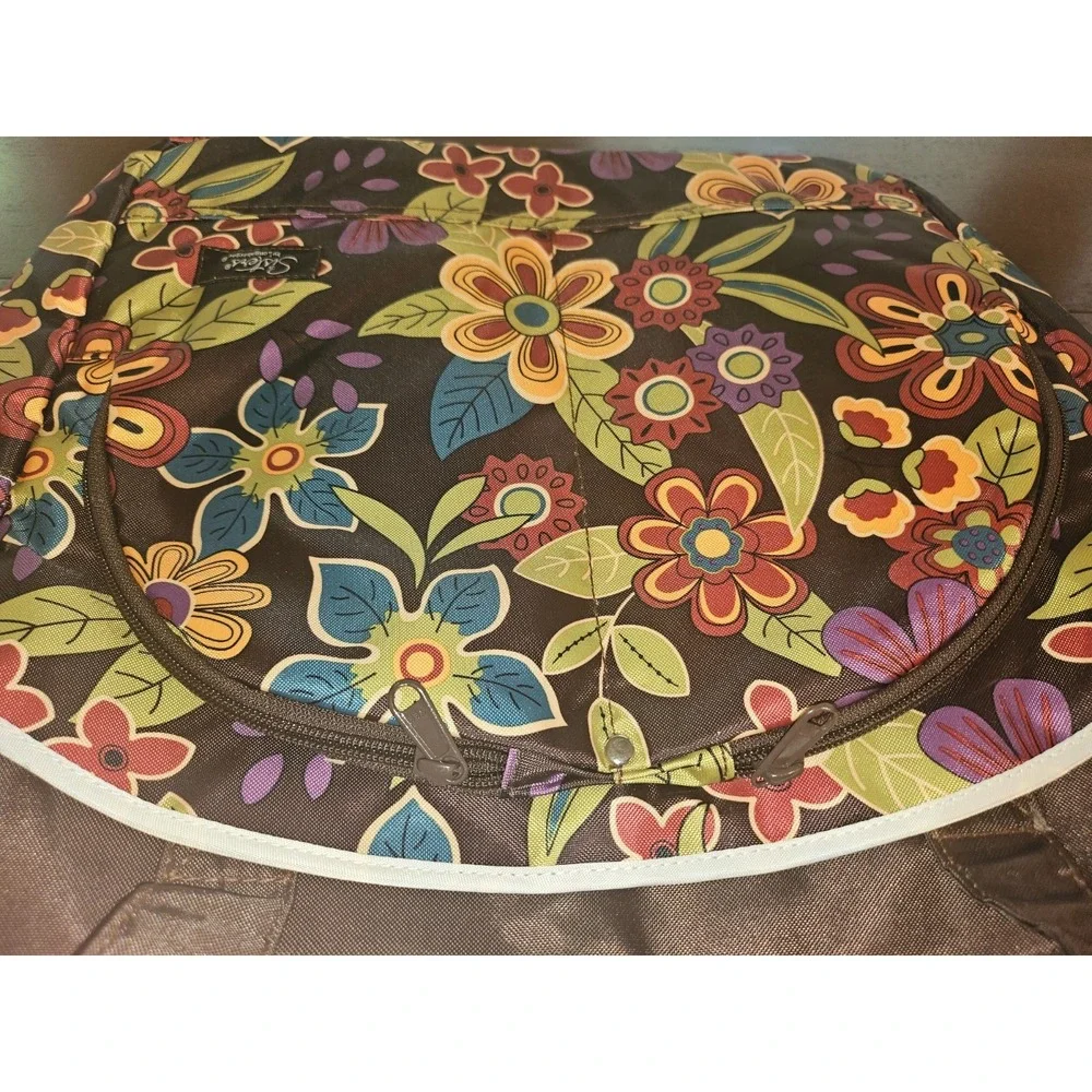Longaberger Sisters Bliss‎ Baby Diaper Bag w Changing Pad Brown Floral Shower